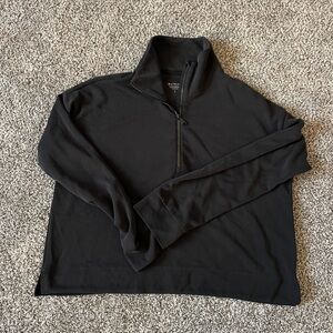 Athleta Women's Black Half-Zip crop Sweatshirt